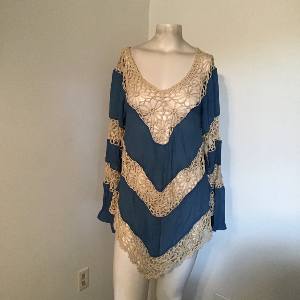 Altar’d State Crochet Chevron Boho Top S